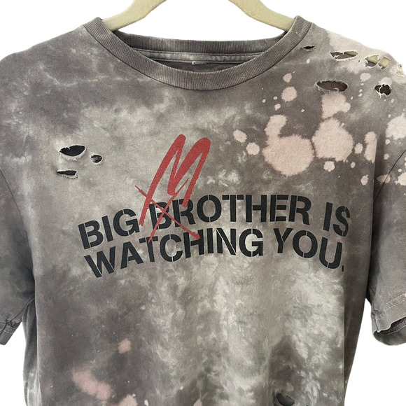 Roger Waters Big Brother Is Watching You Unisex Bleached Distressed T-Shirt - M - Picture 2 of 6
